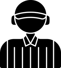 Match referee glyph icon or symbol.