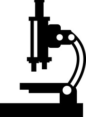 Microscope in black color. 