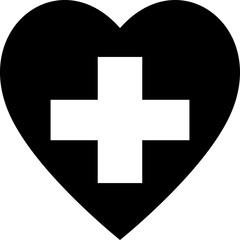B&W medical sign in heart.
