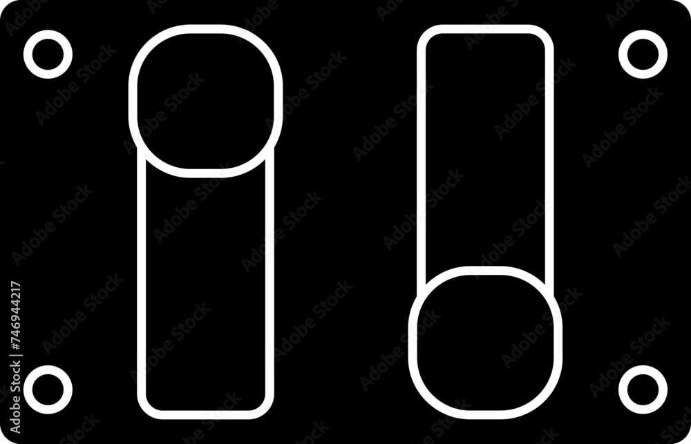 Poster socket icon or symbol in b&w color.
