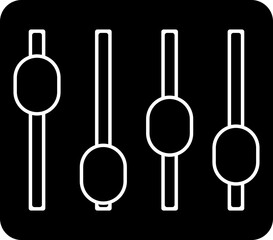 Adjustment levels or slider icon in b&w color.