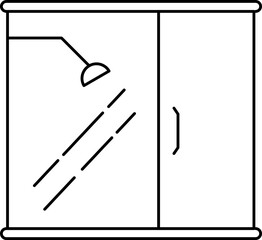 Sign or symbol of shower in line art style.