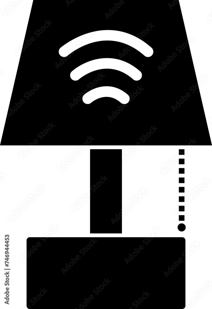 Poster wireless table lamp icon or symbol in flat style.