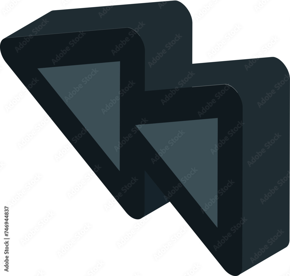 Poster fast forward button sign or symbol in 3d.