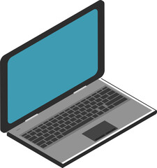 Isometric illustration of laptop.