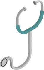 3D stethoscope icon or symbol.