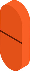 Capsule or medicine icon in orange color.
