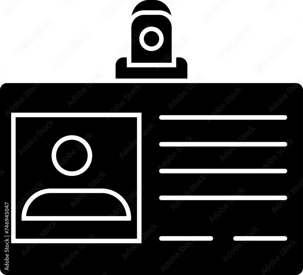 Poster flat design of identity card in b&w.