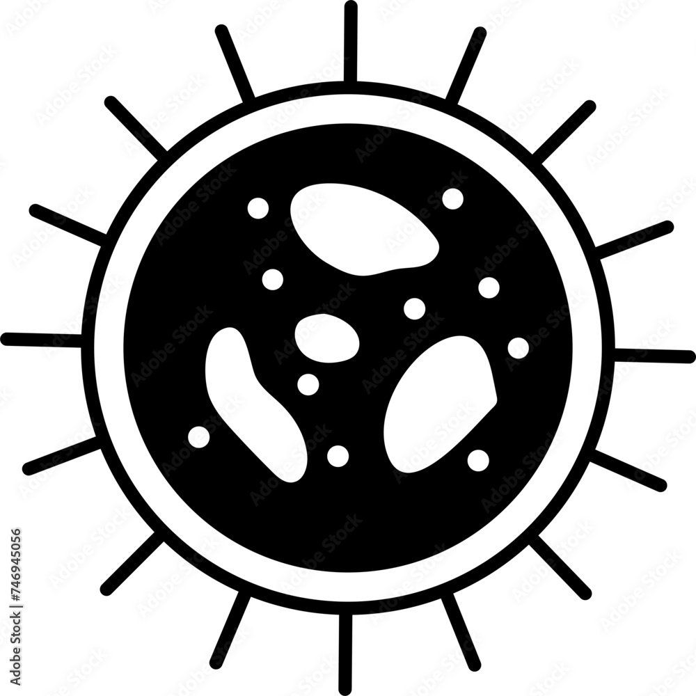 Wall mural Pictogram of bacteria in petri dish icon.