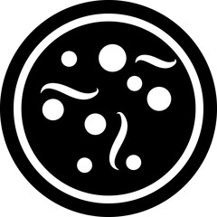 Bacteria in petri dish icon.