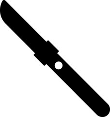 Glyph icon of laboratory knife in flat style.