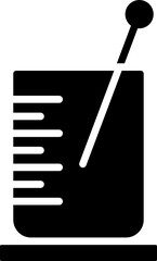 Measurement beaker glyph icon in flat style.