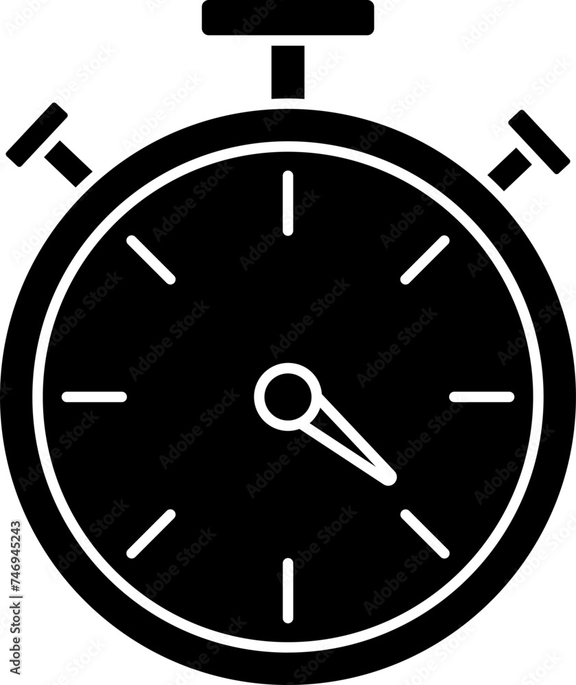 Poster isolated alarm clock icon in b&w color.
