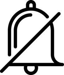 Turn off ringer icon in line art.