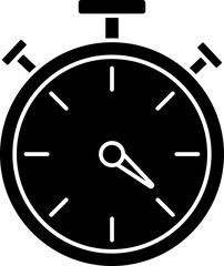 Isolated alarm clock icon in b&w color.