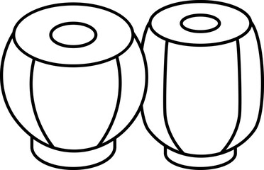 Two tabla icon in black line art.