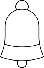 Isolated bell in black line art.