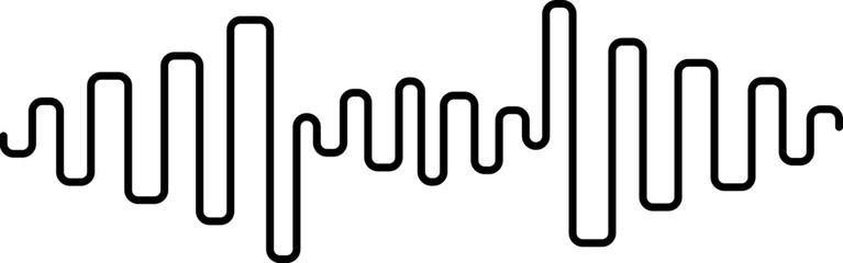 Frequency sound wave in black line art.