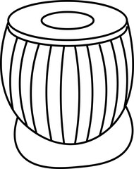 Black line art isolated tabla icon.