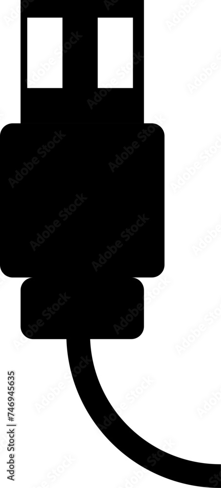 Poster usb data cable in b&w color.