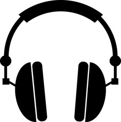 Illustration of a headphones in black and white color.
