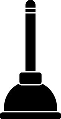 Flat style plunger icon in black color.