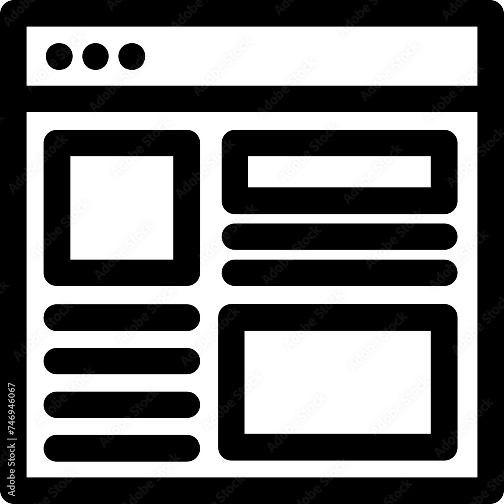 Poster browser window or landing page icon.