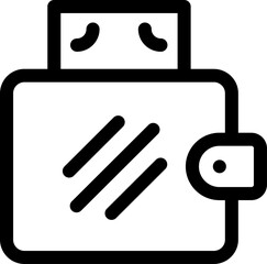 Flat style illustration of wallet in line art.