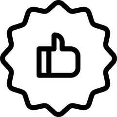 Vector illustration of thumb up sticker icon.