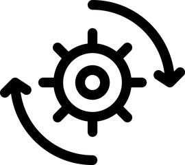 Vector illustration of cogwheel or setting icon.