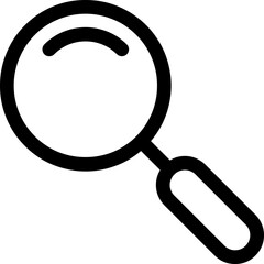 Magnifying glass or search tool icon in line art.