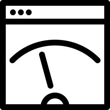 recommend clip art: Line art illustration of website speedometer icon.
