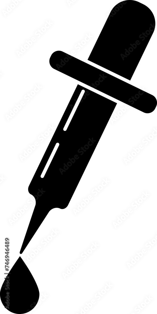 Poster flat style dropper icon in b&w color.