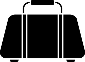 B&W glyph icon of sports bag.