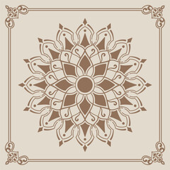 mandala ornament, round decorative design