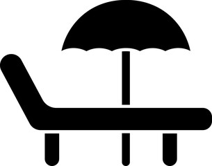 Vector sign or symbol of bed with umbrella.