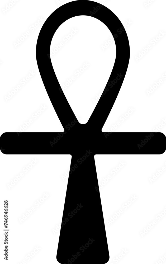 Wall mural Illustration of black Egyptian cross ankh sign.