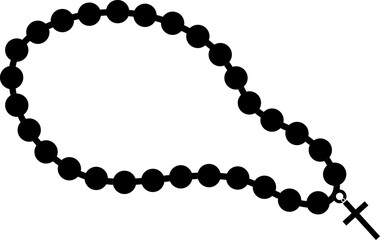 Isolated rosary icon in flat style.