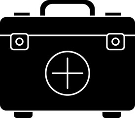 First aid box illustration, glyph sign or symbol.