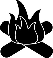 Campfire glyph icon in flat style.