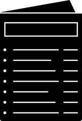 Menu card icon in flat style.