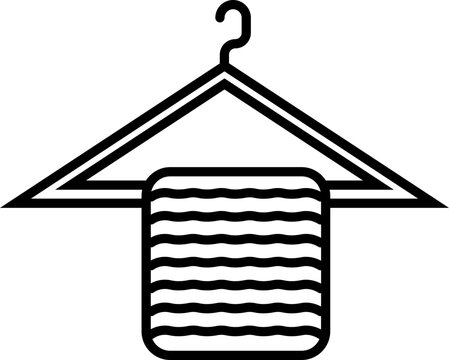 recommend clip art: Black line art towel with hanger.
