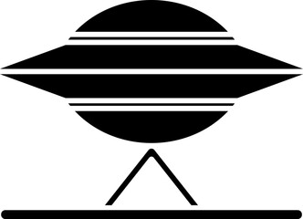 Fototapeta premium Flat style Ufo icon in black and white color.