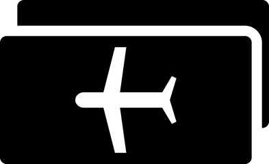 Obraz premium Airplane card or boarding card icon in b&w color.