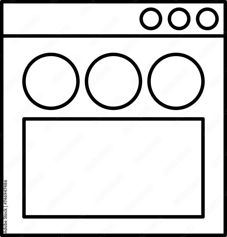 Poster web page or browser icon in line art.