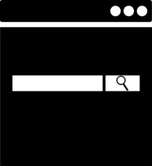 Fototapeta premium Search engine icon in b&w color.