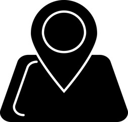 Location icon with mapping in flat style.