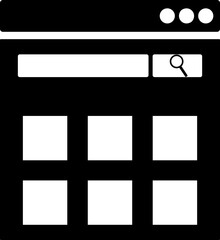 Browser homepage icon in b&w color.