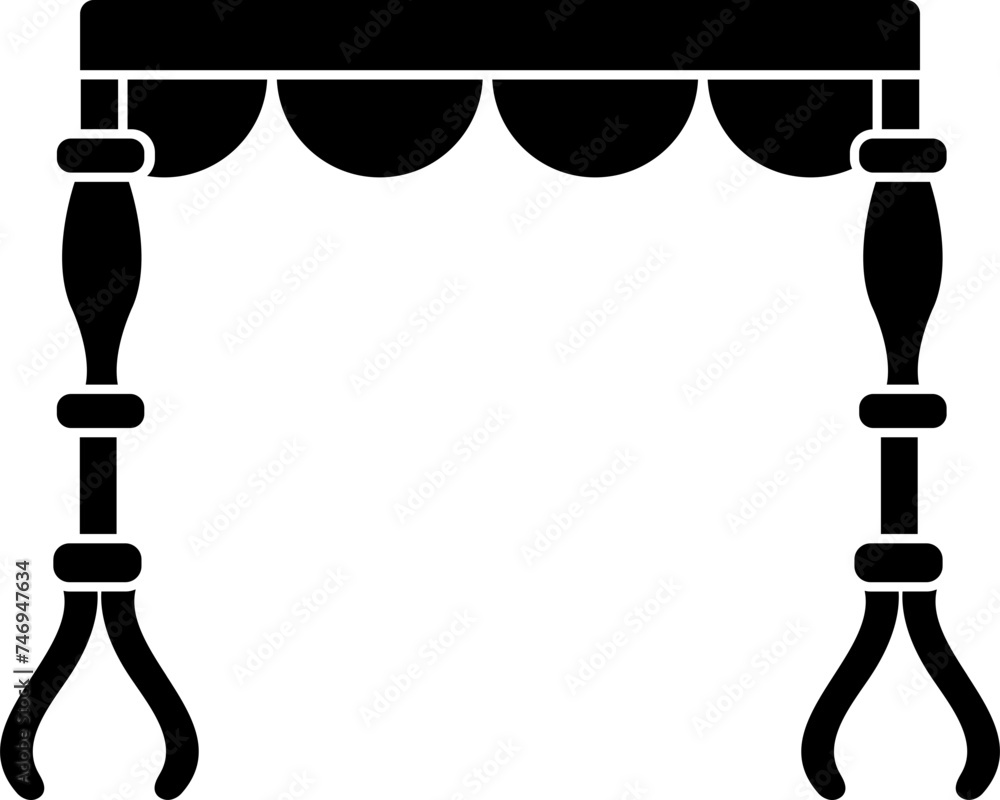 Poster flat style table icon in b&w color.