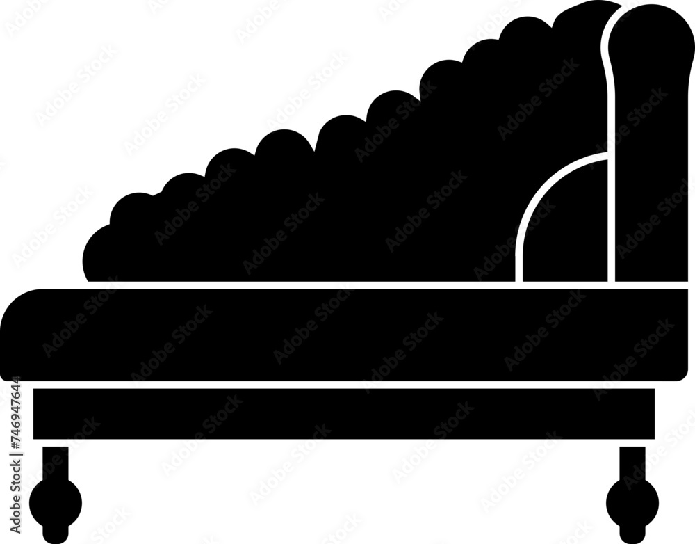 Poster flat style sofa icon in b&w color.